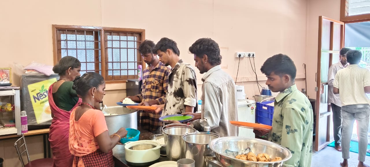 Students receiving nutritious meals
