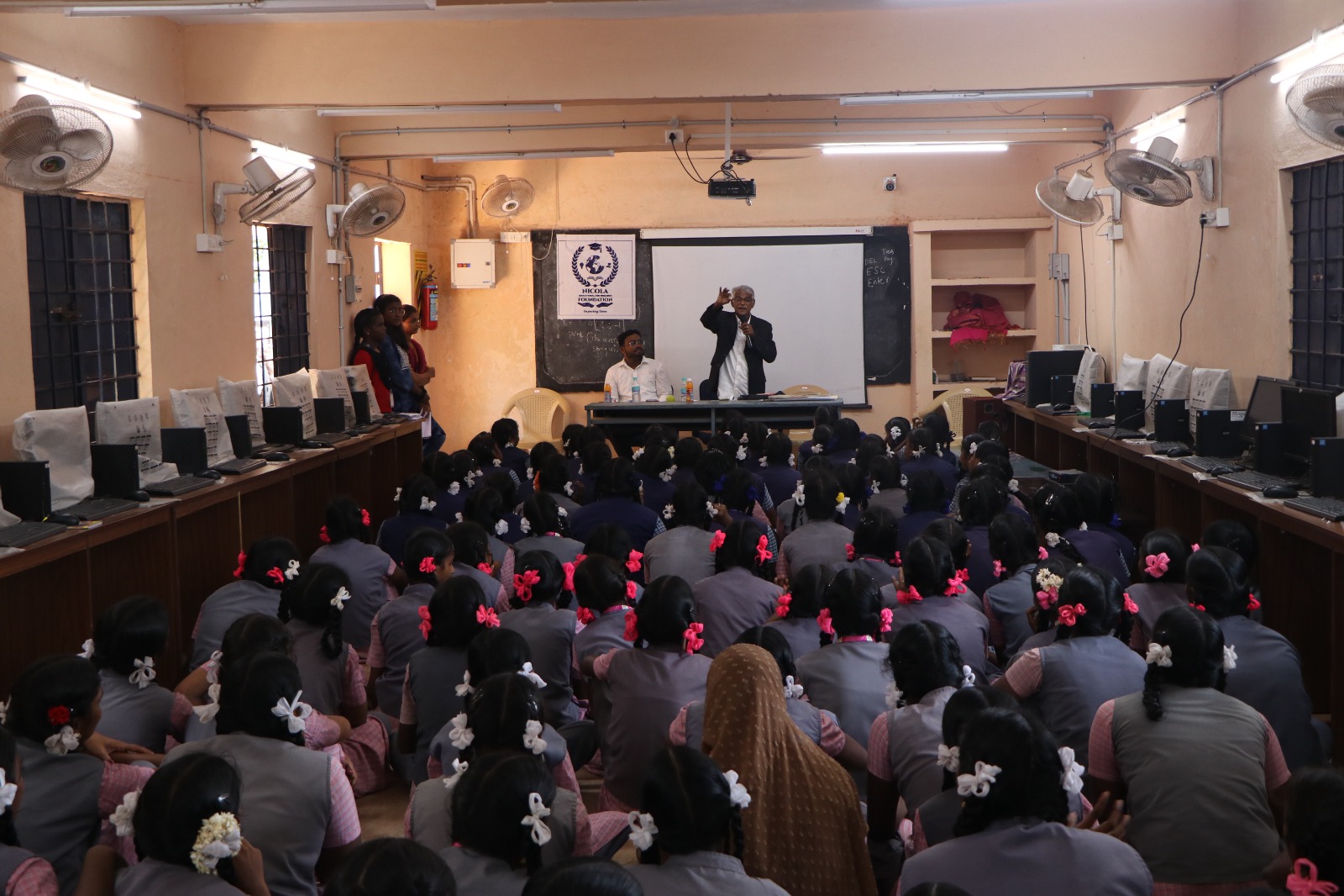 Child from an orphanage studying